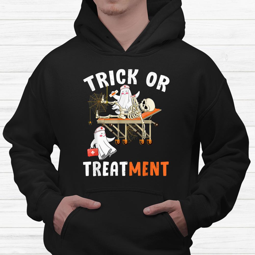 Trick Or Treatment Nurse Halloween Boo Ghost Shirt Trick Or Treatment Nurse Halloween Boo Ghost Shirt