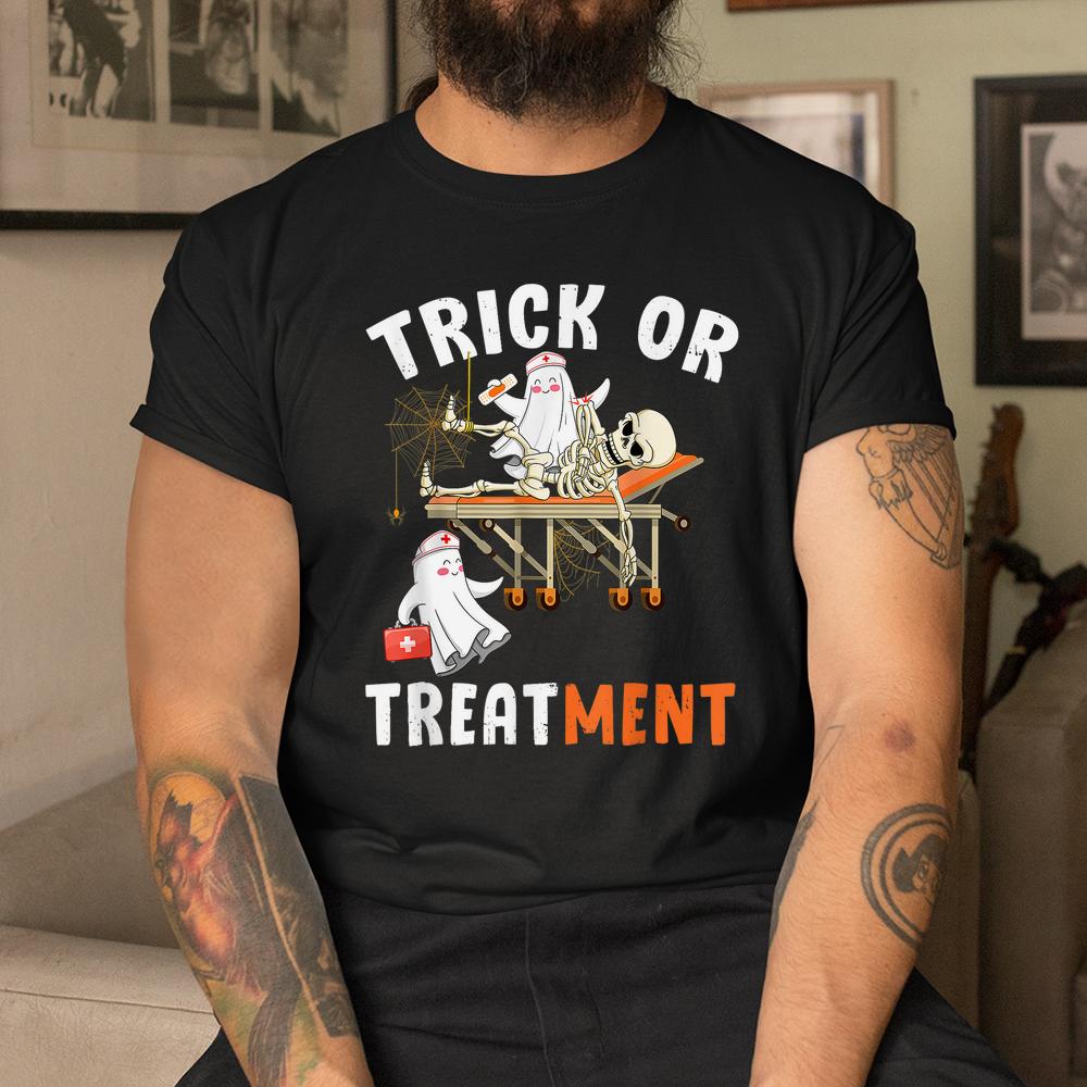 Trick Or Treatment Nurse Halloween Boo Ghost Shirt Trick Or Treatment Nurse Halloween Boo Ghost Shirt