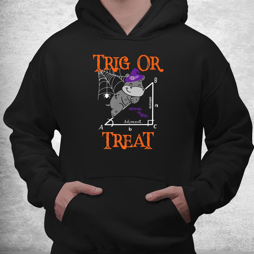 Trig Or Treat Hippopotamus Math Teacher Halloween Shirt Trig Or Treat Hippopotamus Math Teacher Halloween Shirt