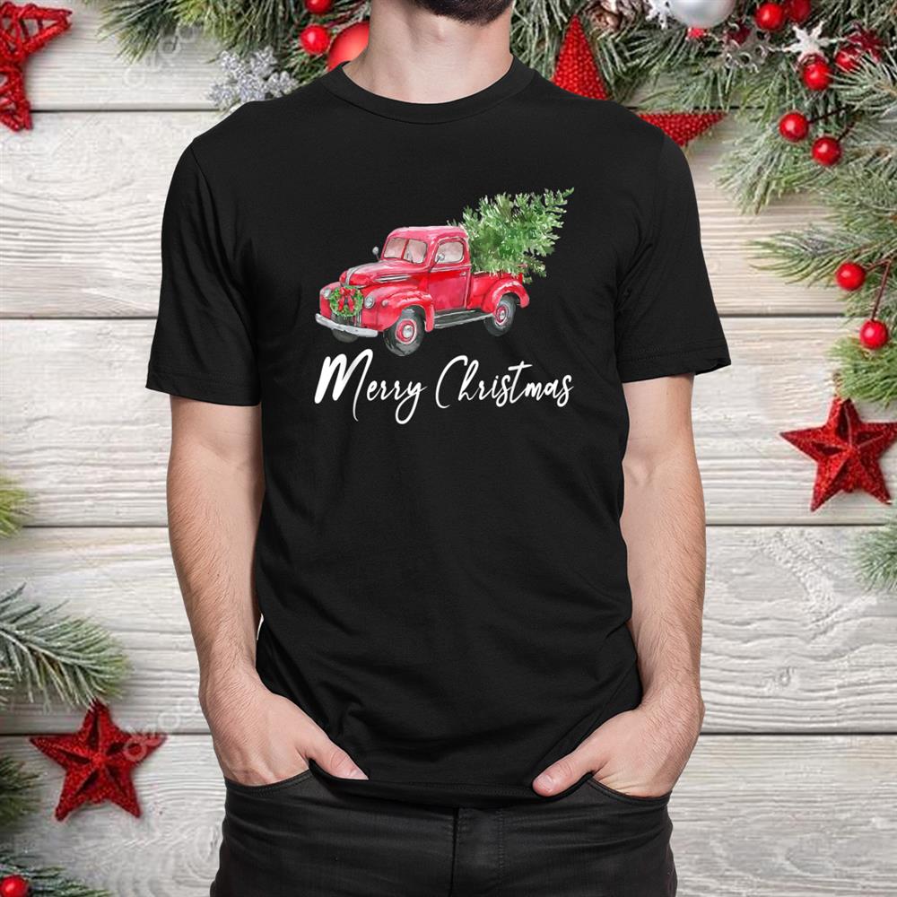 Truck Buffalo Plaid Christmas Tree Shirt Truck Buffalo Plaid Christmas Tree Shirt