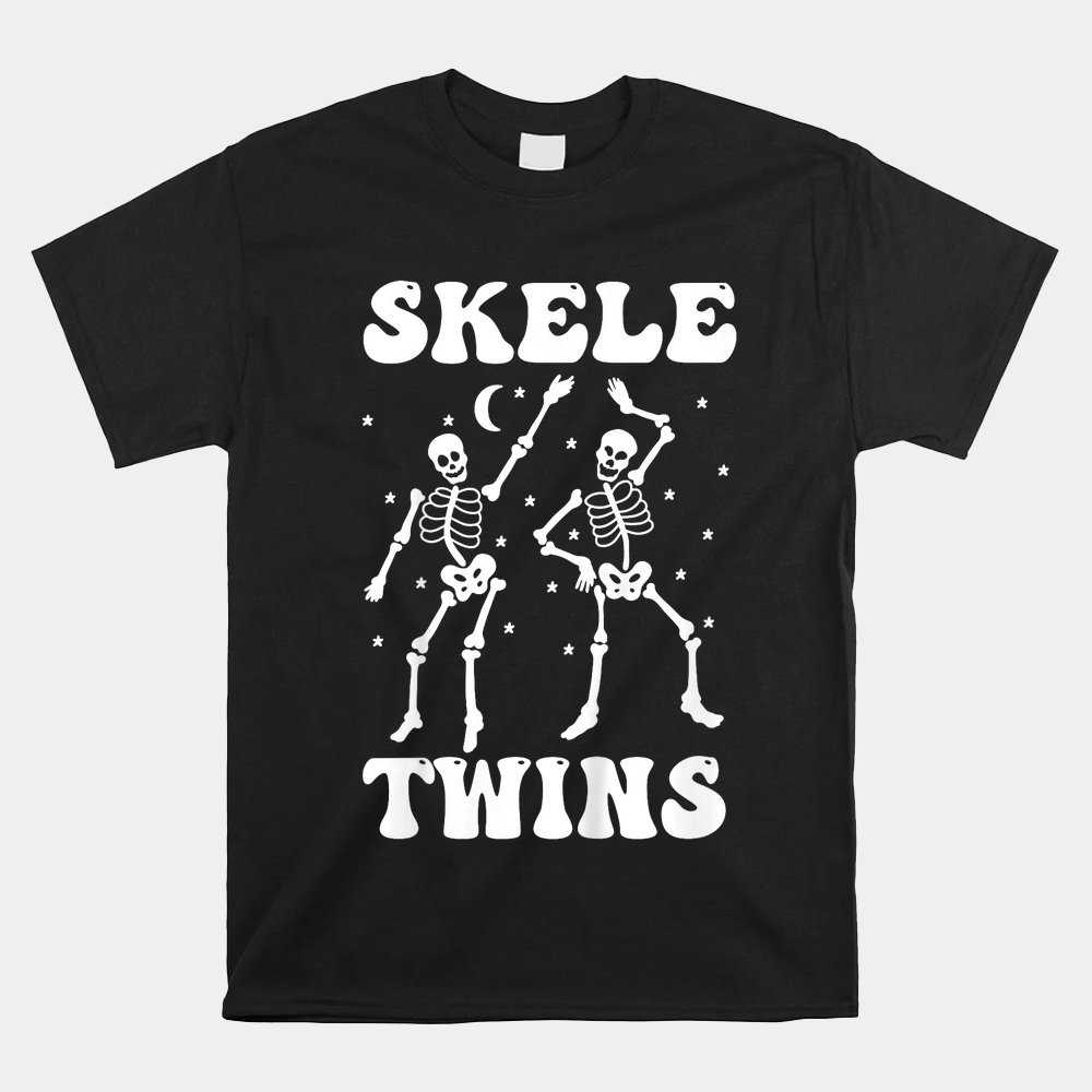 Twins Halloween Matching Skeletwins Funny Dancing Skeletons Shirt Twins Halloween Matching Skeletwins Funny Dancing Skeletons Shirt