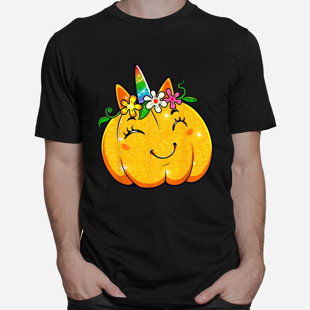 unicorn pumpkin halloween girl cute thanksgiving shirt 1 1