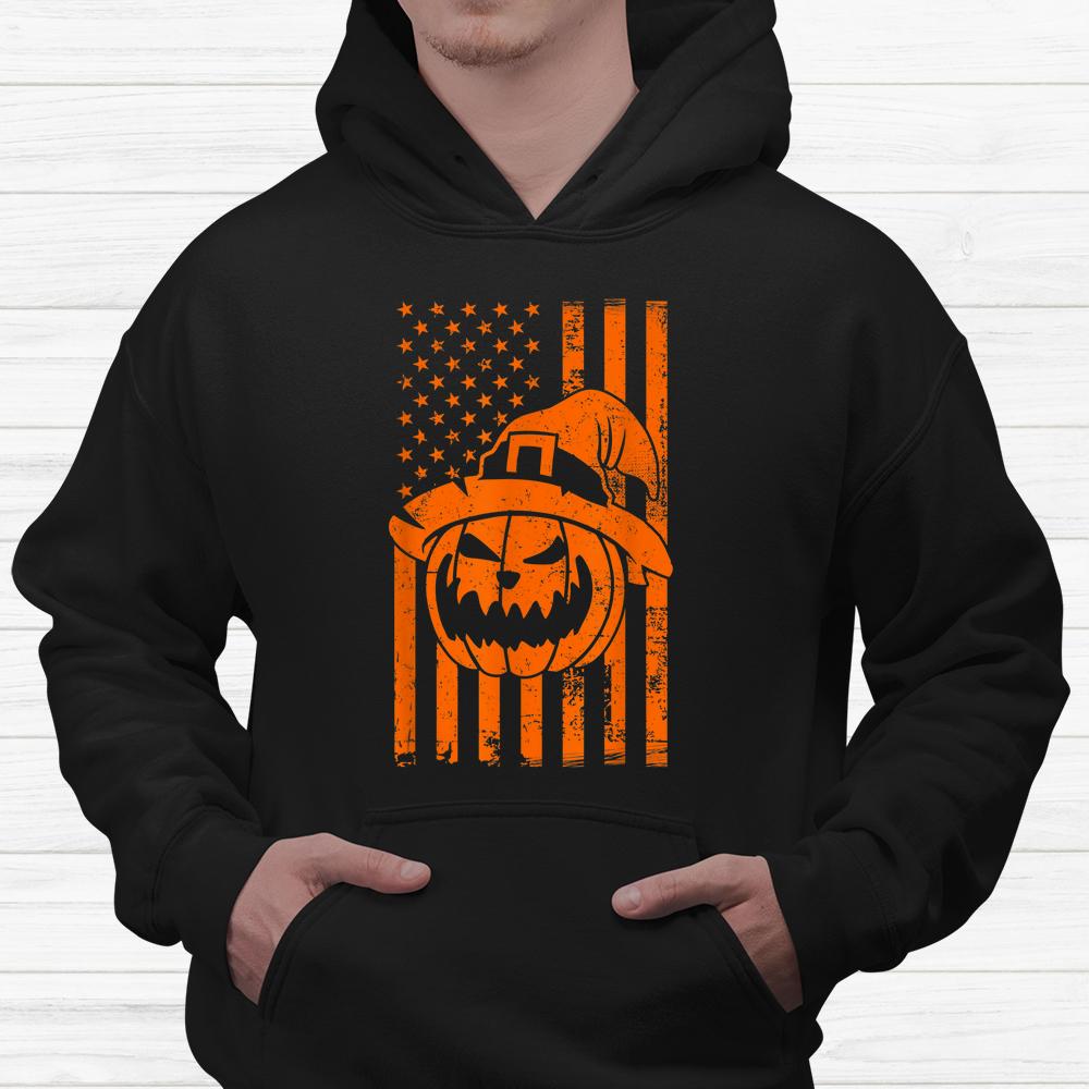 Usa Flag Pumpkin Halloween Witch Hat Shirt Usa Flag Pumpkin Halloween Witch Hat Shirt