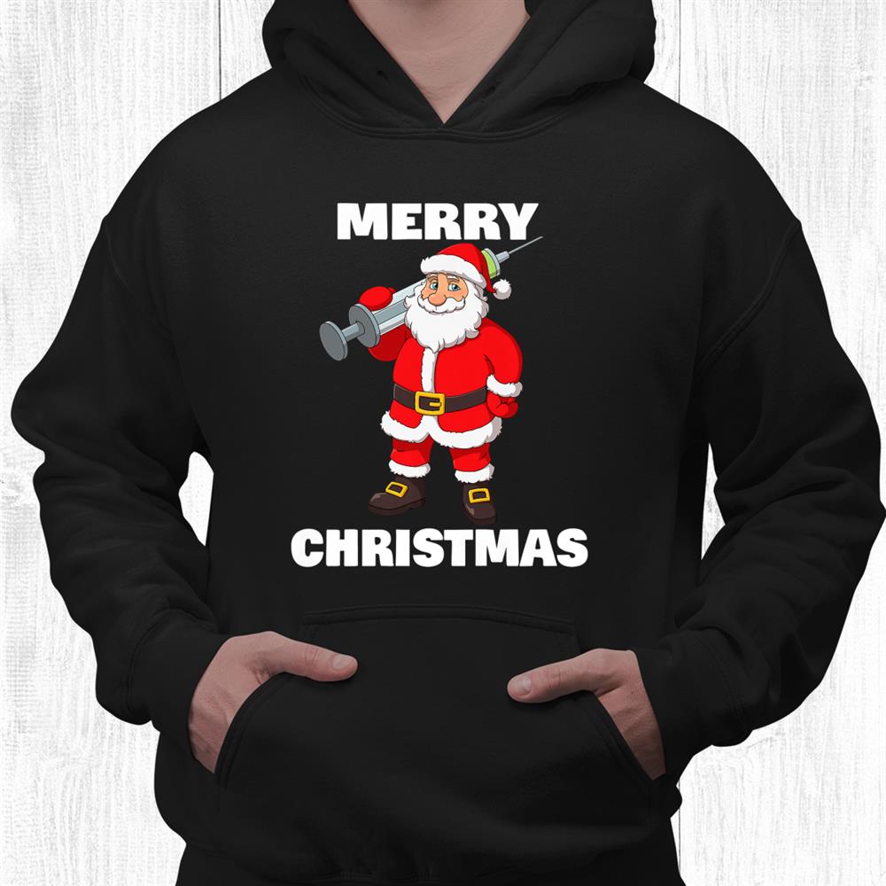 Vaccinated Santa Claus Merry Christmas Shirt Vaccinated Santa Claus Merry Christmas Shirt