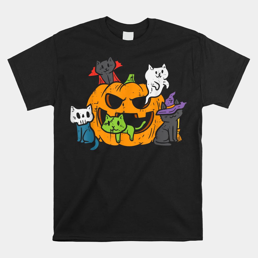 Vampire Ghost Zombie Witch Cats In Pumpkin Halloween Shirt Vampire Ghost Zombie Witch Cats In Pumpkin Halloween Shirt