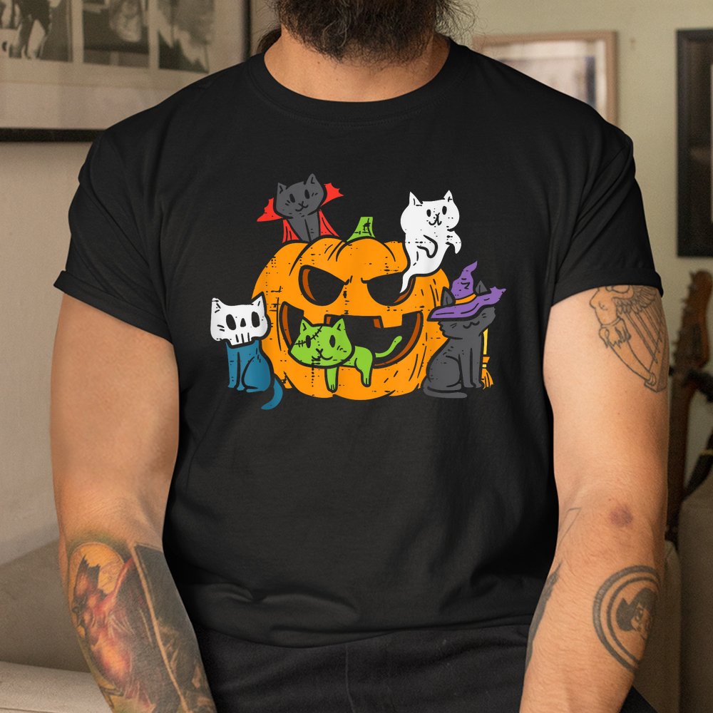 Vampire Ghost Zombie Witch Cats In Pumpkin Halloween Shirt Vampire Ghost Zombie Witch Cats In Pumpkin Halloween Shirt