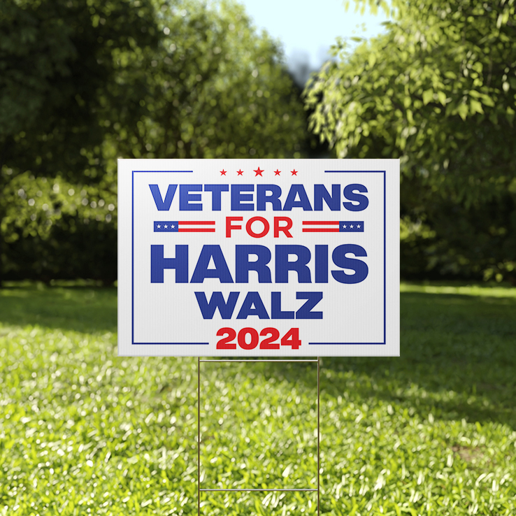 Veterans For Harris Walz 2024 Yard Sign Veterans For Harris Walz 2024 Yard Sign