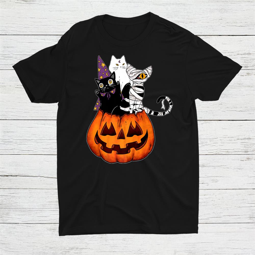Vintage Halloween Cat Costume Scary Jack O Lantern Pumpkin Shirt Vintage Halloween Cat Costume Scary Jack O Lantern Pumpkin Shirt
