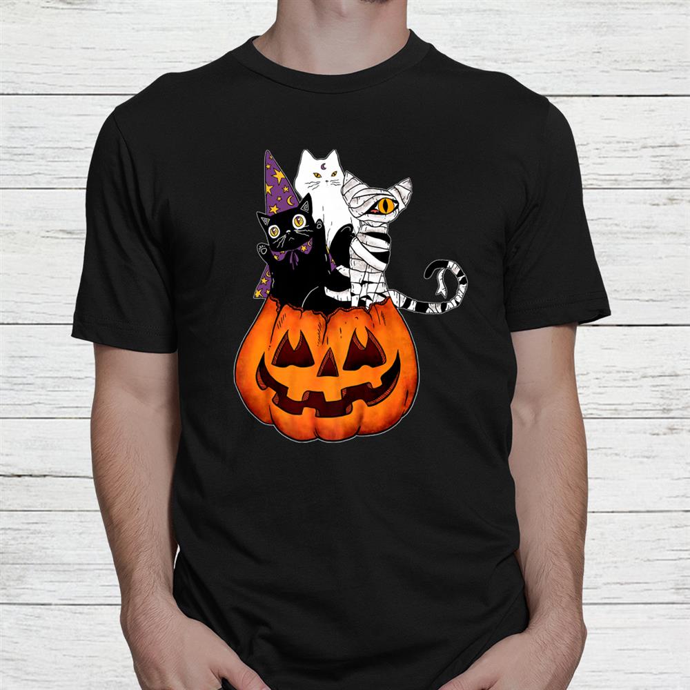 Vintage Halloween Cat Costume Scary Jack O Lantern Pumpkin Shirt Vintage Halloween Cat Costume Scary Jack O Lantern Pumpkin Shirt