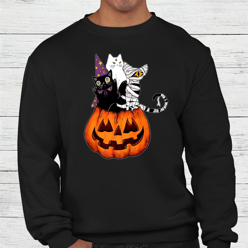 Vintage Halloween Cat Costume Scary Jack O Lantern Pumpkin Shirt Vintage Halloween Cat Costume Scary Jack O Lantern Pumpkin Shirt