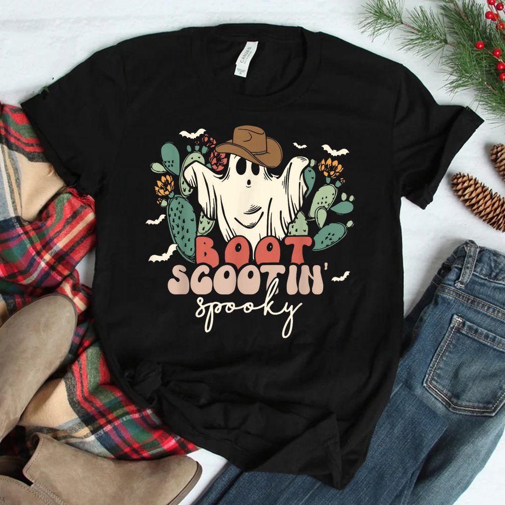 Western Halloween Cowboy Ghost Boot Scootin Spooky Shirt Western Halloween Cowboy Ghost Boot Scootin Spooky Shirt