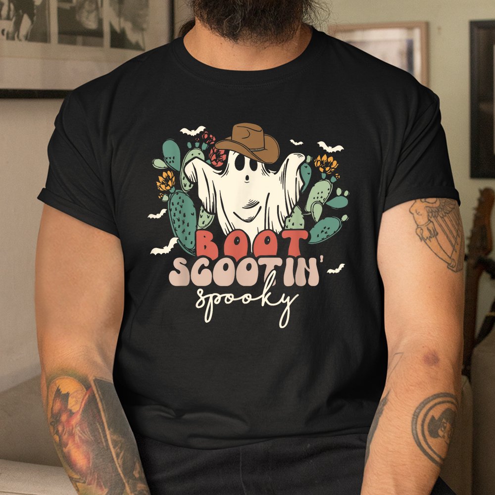 Western Halloween Cowboy Ghost Boot Scootin Spooky Shirt Western Halloween Cowboy Ghost Boot Scootin Spooky Shirt