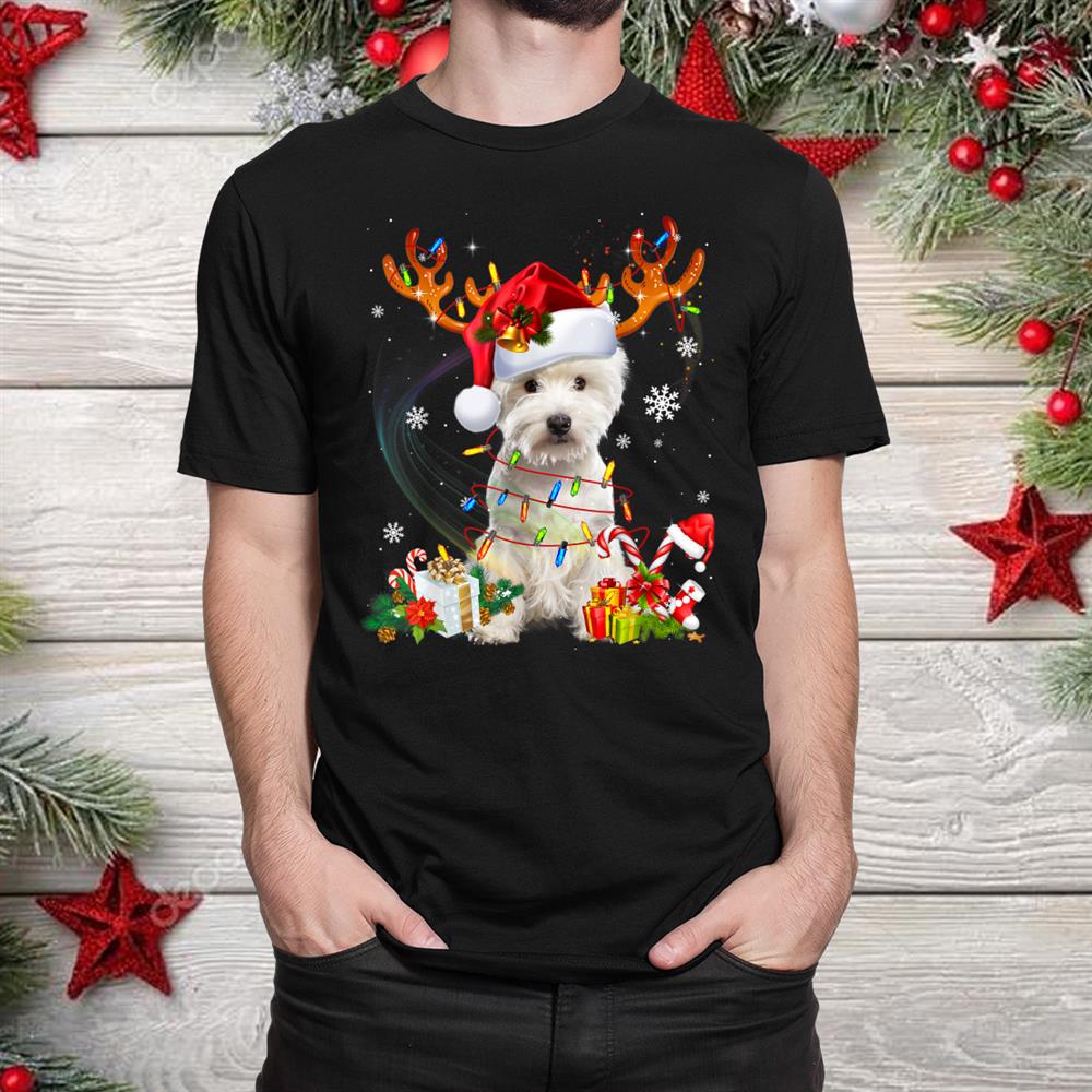 Westie Christmas Tree Reindeer Christmas Lights Pajama Funny Shirt Westie Christmas Tree Reindeer Christmas Lights Pajama Funny Shirt