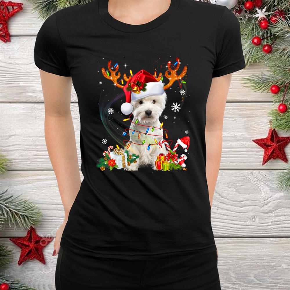 Westie Christmas Tree Reindeer Christmas Lights Pajama Funny Shirt Westie Christmas Tree Reindeer Christmas Lights Pajama Funny Shirt