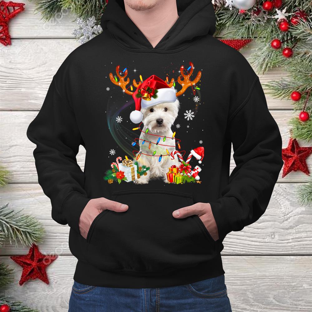 Westie Christmas Tree Reindeer Christmas Lights Pajama Funny Shirt Westie Christmas Tree Reindeer Christmas Lights Pajama Funny Shirt