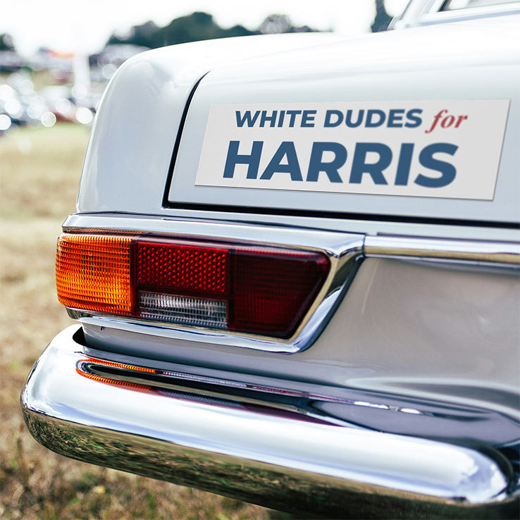 White Dudes For Harris Car Magnet White Dudes For Harris Car Magnet