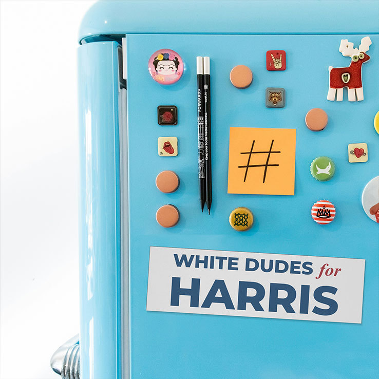 White Dudes For Harris Car Magnet White Dudes For Harris Car Magnet