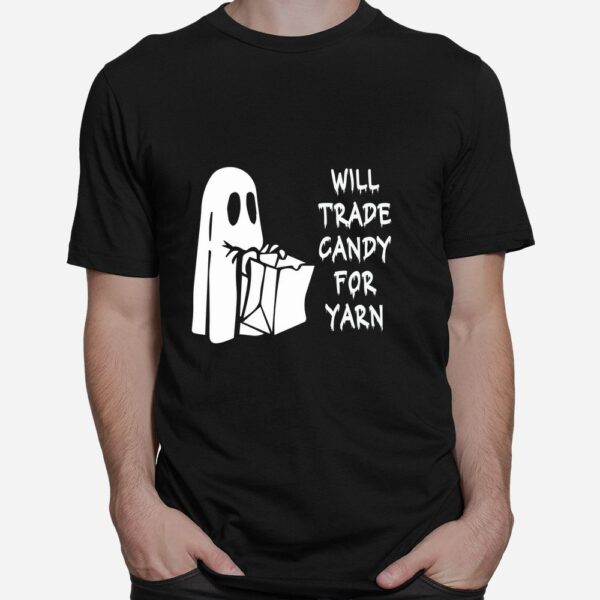 will trade candy for yarn funny halloween kntting crochet shirt 5