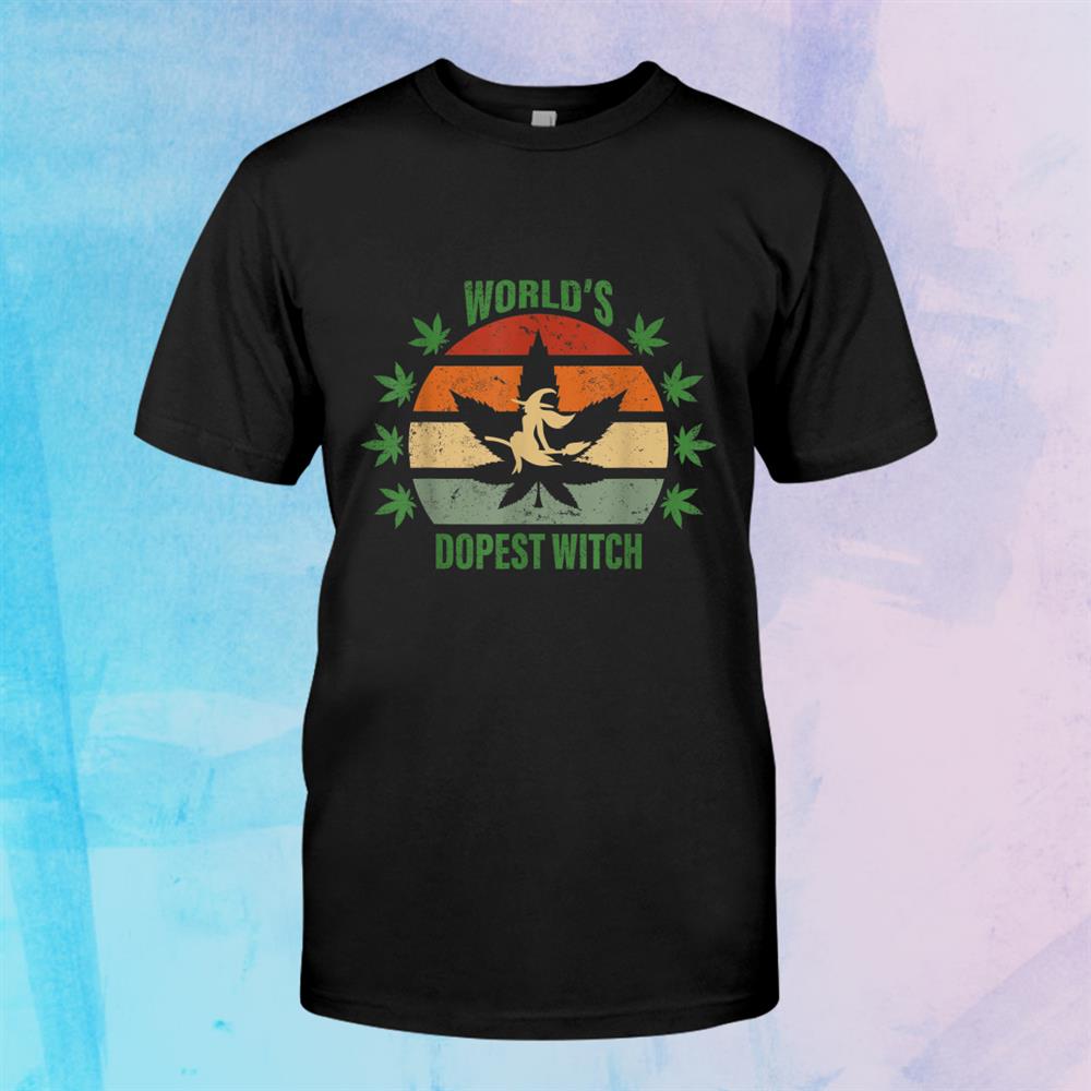 Worlds Dopest Witch Halloween Weed Retro Vintage Shirt Worlds Dopest Witch Halloween Weed Retro Vintage Shirt