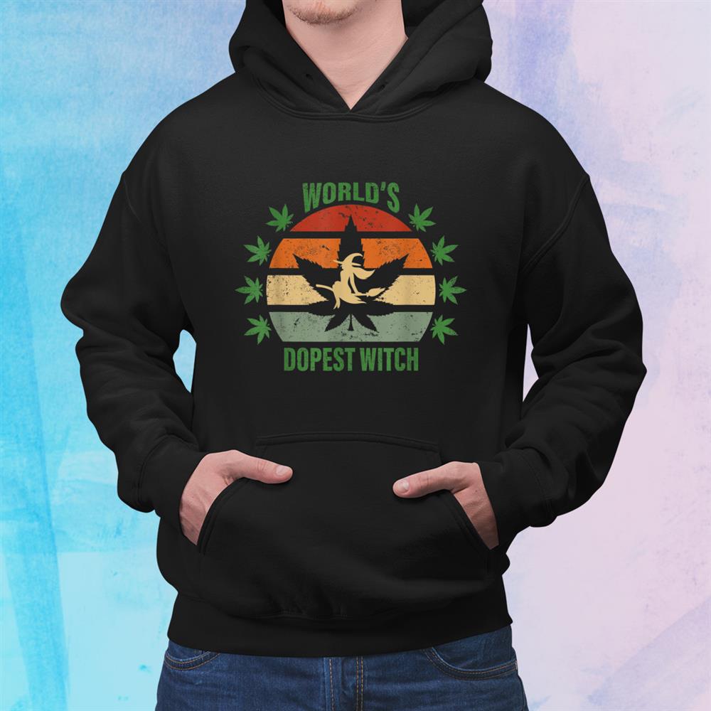 Worlds Dopest Witch Halloween Weed Retro Vintage Shirt Worlds Dopest Witch Halloween Weed Retro Vintage Shirt