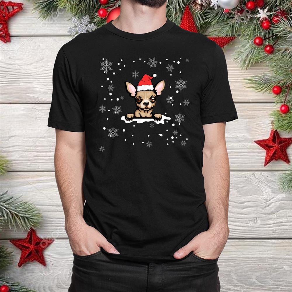 Xmas Chihuahua With Santa Hat Pajamas Motive Christmas Shirt Xmas Chihuahua With Santa Hat Pajamas Motive Christmas Shirt