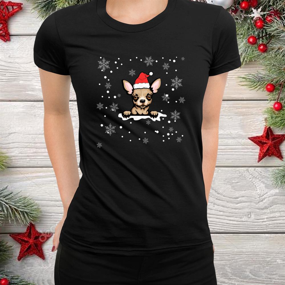Xmas Chihuahua With Santa Hat Pajamas Motive Christmas Shirt Xmas Chihuahua With Santa Hat Pajamas Motive Christmas Shirt