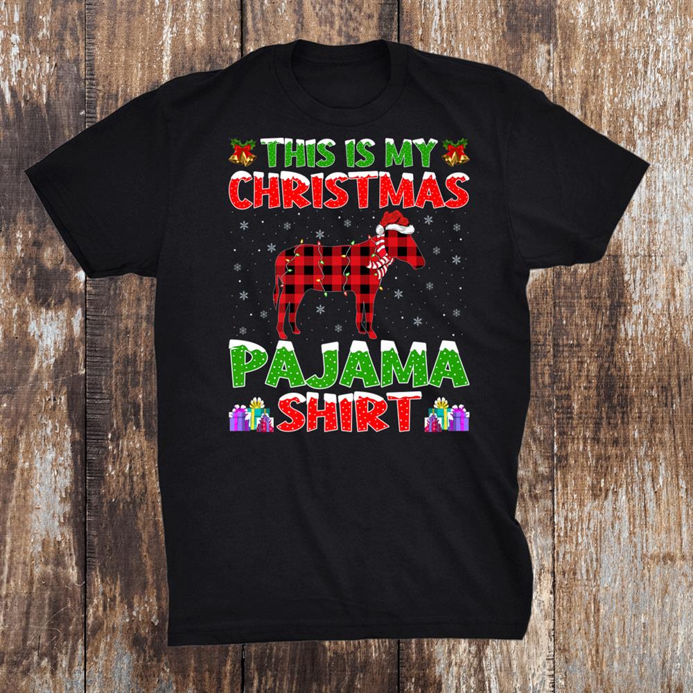 Xmas Santa Hat This Is My Mule Christmas Pajama Shirt Xmas Santa Hat This Is My Mule Christmas Pajama Shirt