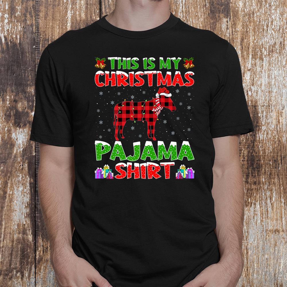 Xmas Santa Hat This Is My Mule Christmas Pajama Shirt Xmas Santa Hat This Is My Mule Christmas Pajama Shirt
