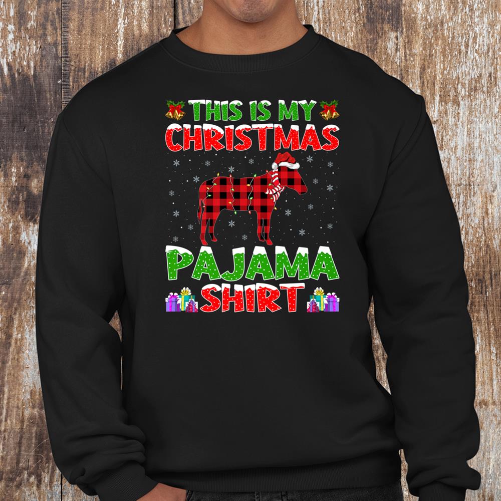 Xmas Santa Hat This Is My Mule Christmas Pajama Shirt Xmas Santa Hat This Is My Mule Christmas Pajama Shirt