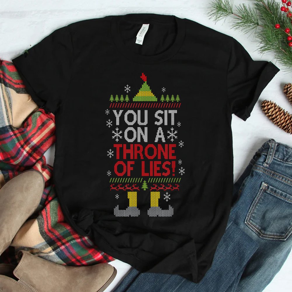You Sit On A Throne Of Lies Funny Christmas Fake Santa Shirt You Sit On A Throne Of Lies Funny Christmas Fake Santa Shirt