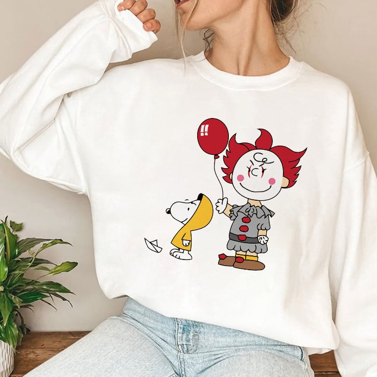 IT Pennywise Charlie Brown And Georgie Snoopy Stephen King Shirt IT Pennywise Charlie Brown And Georgie Snoopy Stephen King Shirt
