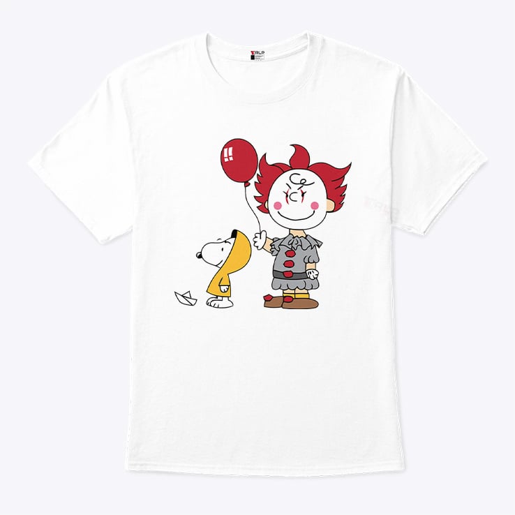 IT Pennywise Charlie Brown And Georgie Snoopy Stephen King Shirt IT Pennywise Charlie Brown And Georgie Snoopy Stephen King Shirt