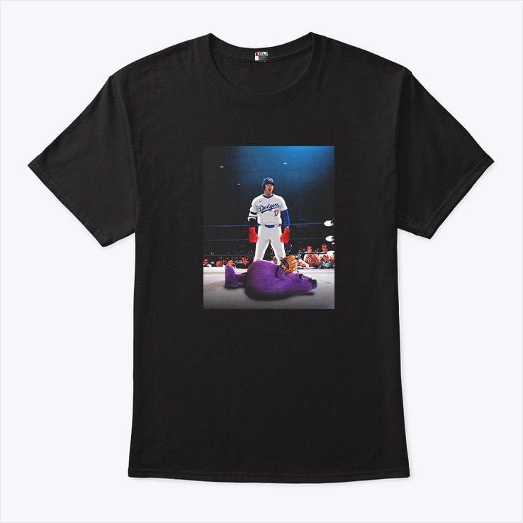 Los Angeles Dodgers Shohei Ohtani Down Goes Grimace Shirt Los Angeles Dodgers Shohei Ohtani Down Goes Grimace Shirt