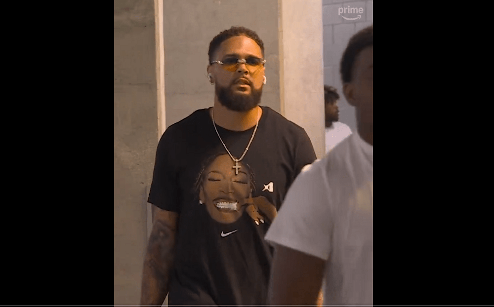 Mike Evans A’ja Wilson Las Vegas Aces Shirt 8 Mike Evans wore A'ja Wilson Las Vegas Aces Shirt