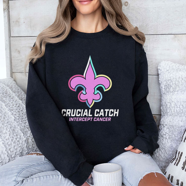 New Orleans Saints Crucial Catch Intercept Cancer T Shirt New Orleans Saints Crucial Catch Intercept Cancer T Shirt