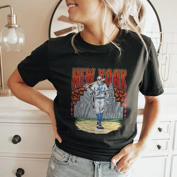 Reed Garrett New York Mets Skull Shirt Reed Garrett New York Mets Skull Shirt