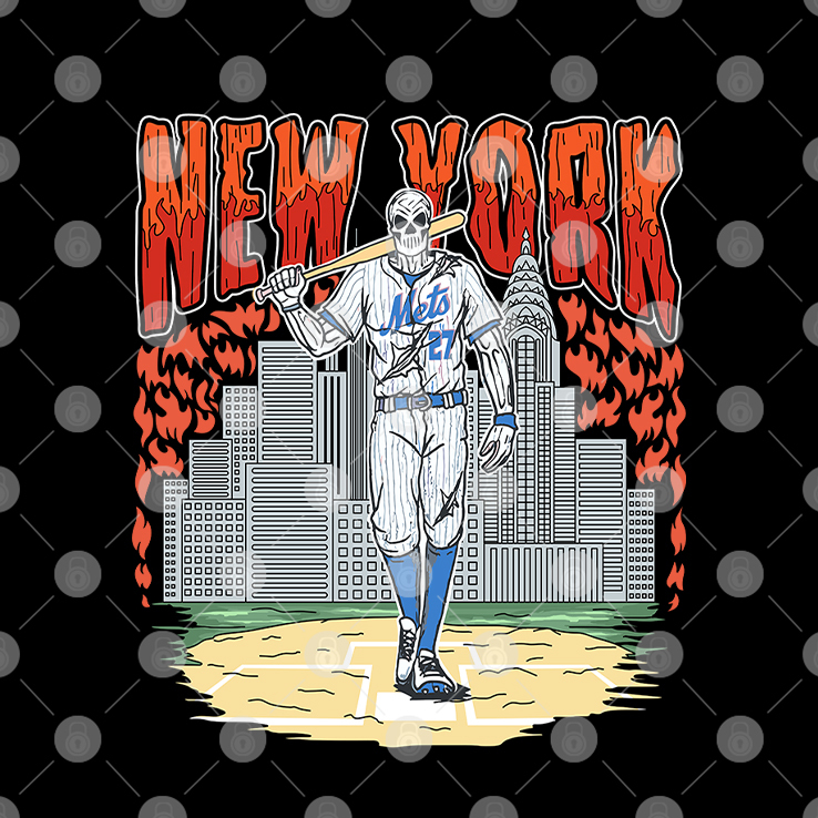 Reed Garrett New York Mets Skull Shirt Reed Garrett New York Mets Skull Shirt