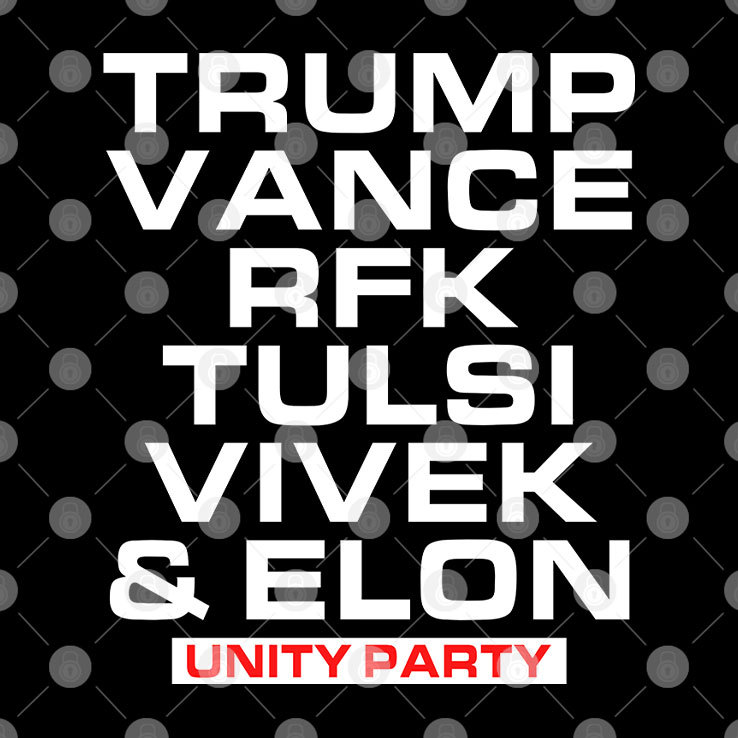 Trump Vance RFK Tulsi Vivek And Elon Unity Party T Shirt Trump Vance RFK Tulsi Vivek And Elon Unity Party T Shirt