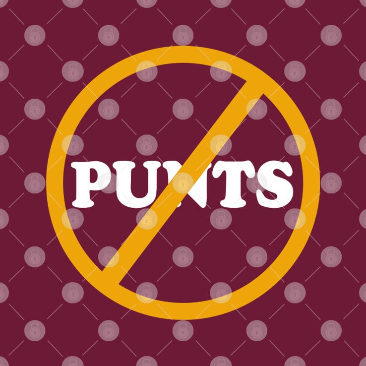 Washington Football No Punts T Shirt Washington Football No Punts T Shirt