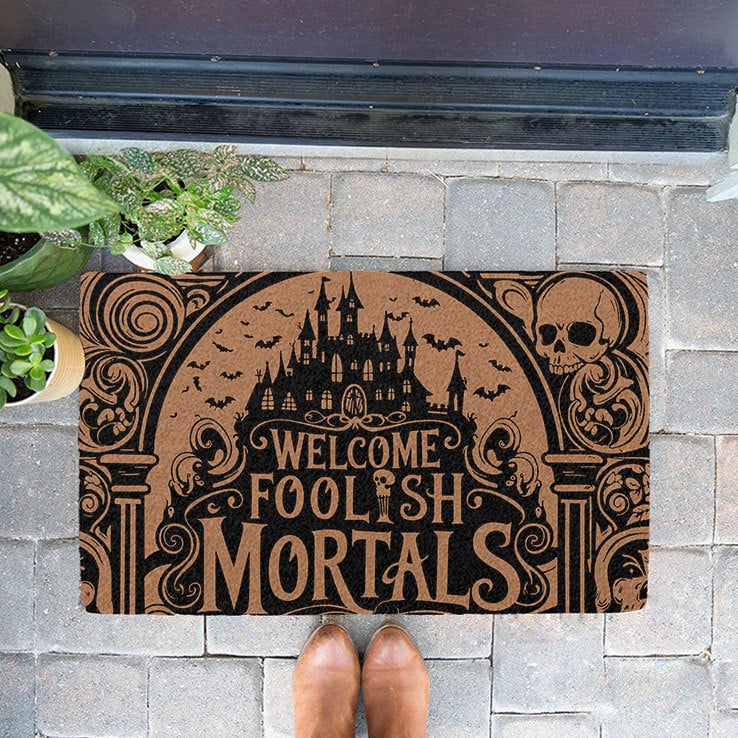Welcome Foolish Mortals Halloween Doormat Welcome Foolish Mortals Halloween Doormat