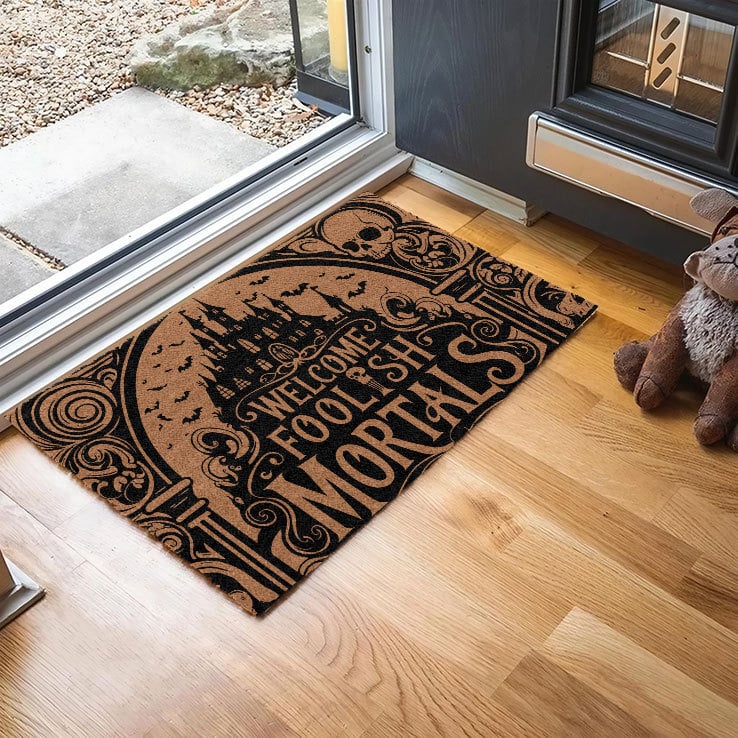 Welcome Foolish Mortals Halloween Doormat Welcome Foolish Mortals Halloween Doormat