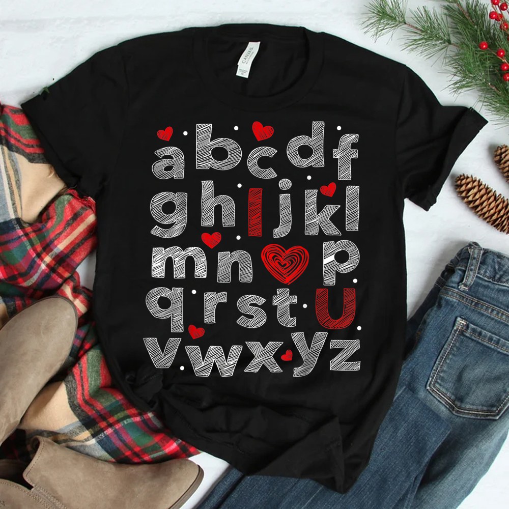 Abc Alphabet I Love You English Teacher Valentines Day Shirt Abc Alphabet I Love You English Teacher Valentines Day Shirt