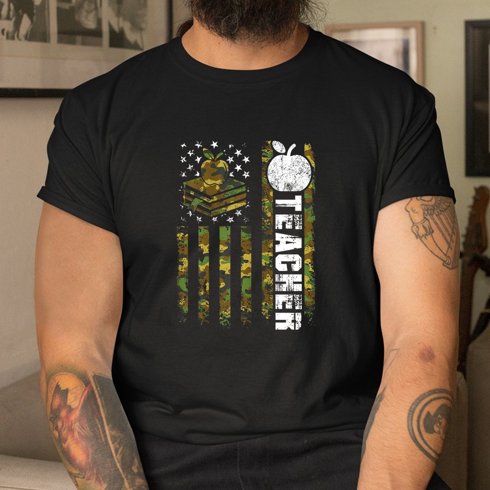 American Flag Camouflage Teacher Patriotic Shirt American Flag Camouflage Teacher Patriotic Shirt