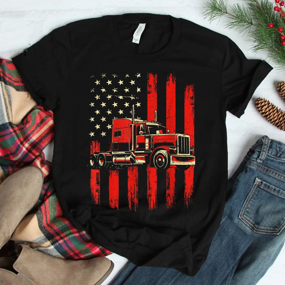 American Trucker Semi Truck Driver Trucking Big Rig Shirt American Trucker Semi Truck Driver Trucking Big Rig Shirt