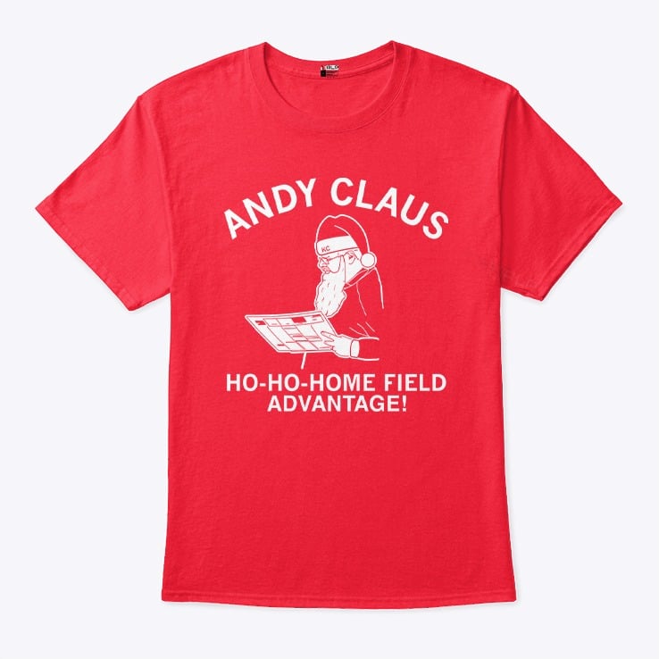 Andy Claus Ho-Ho-Home Field Advantage For KC In The Playoffs Shirt Andy Claus Ho-Ho-Home Field Advantage For KC In The Playoffs Shirt