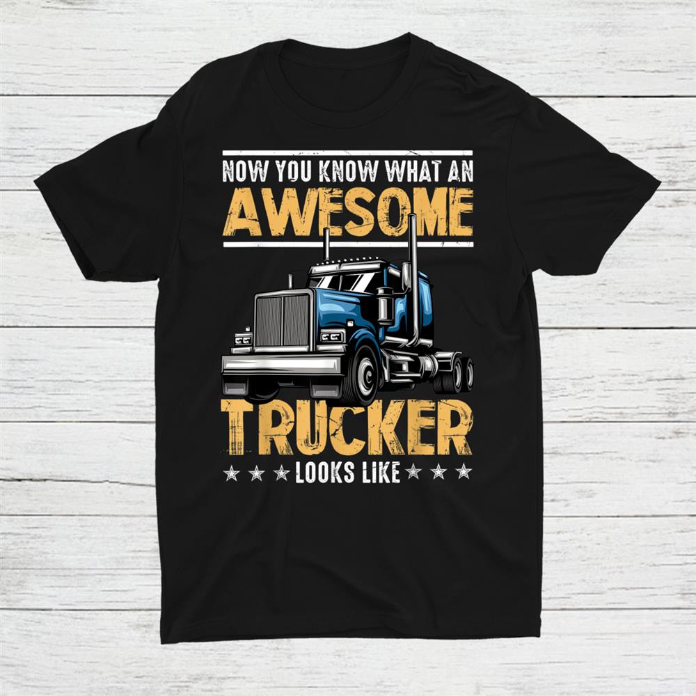 Awesome Trucker Semi Truck Driver 18 Wheeler Mechanic Shirt Awesome Trucker Semi Truck Driver 18 Wheeler Mechanic Shirt