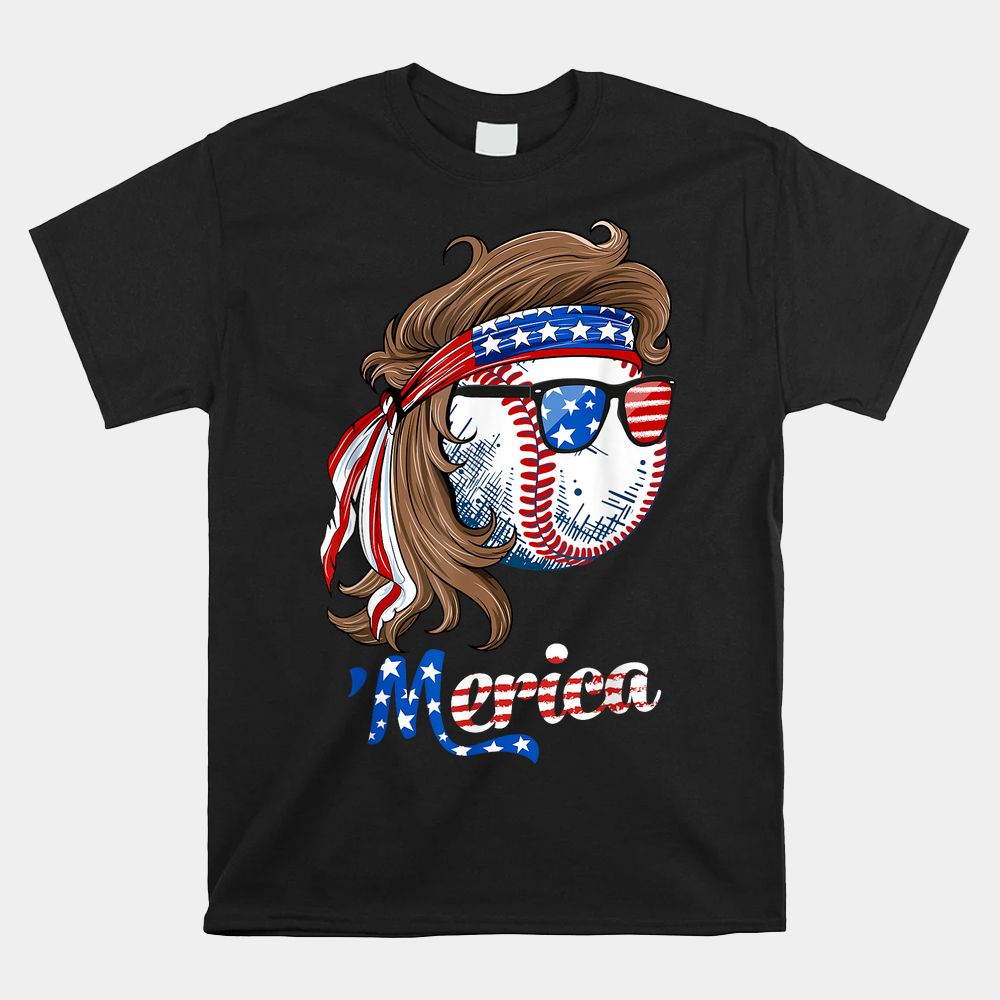 Baseball Mullet American Flag Merica Shirt Baseball Mullet American Flag Merica Shirt