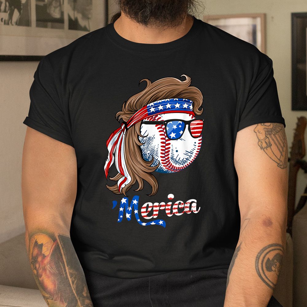 Baseball Mullet American Flag Merica Shirt Baseball Mullet American Flag Merica Shirt