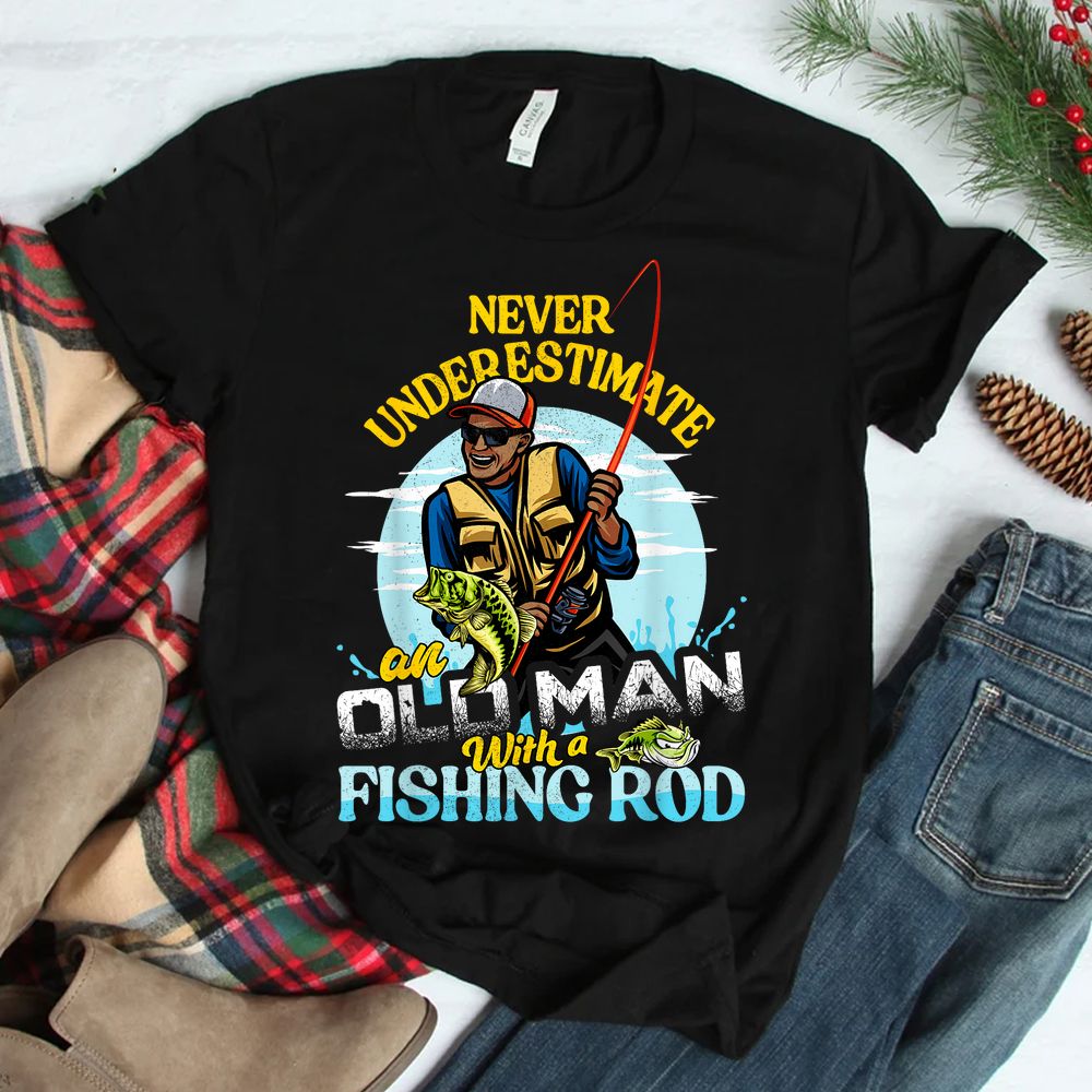 BIPOC Bass Fishing Birthday Never Underestimate Old Man Shirt BIPOC Bass Fishing Birthday Never Underestimate Old Man Shirt