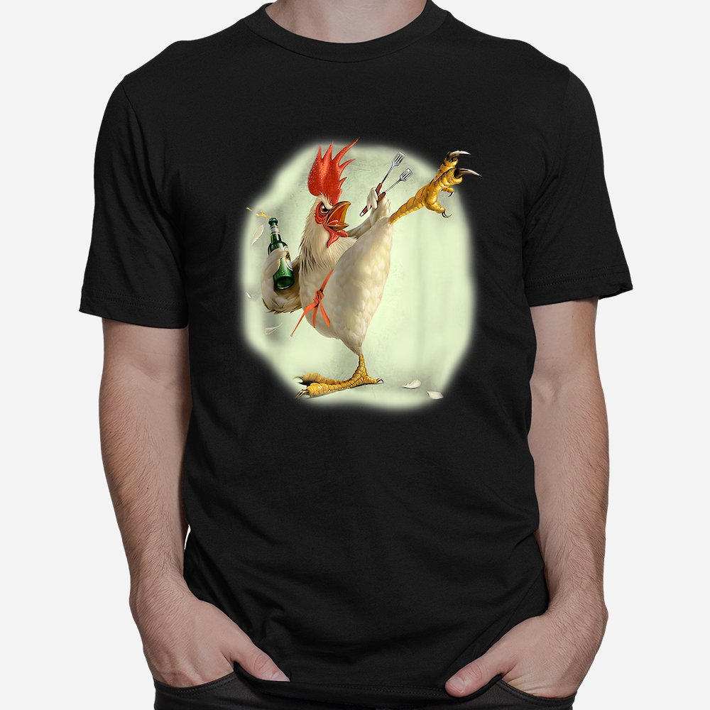 Chicken Beer Karate Kick Cool Chicken Funny Chicken Farmer Shirt Chicken Beer Karate Kick Cool Chicken Funny Chicken Farmer Shirt